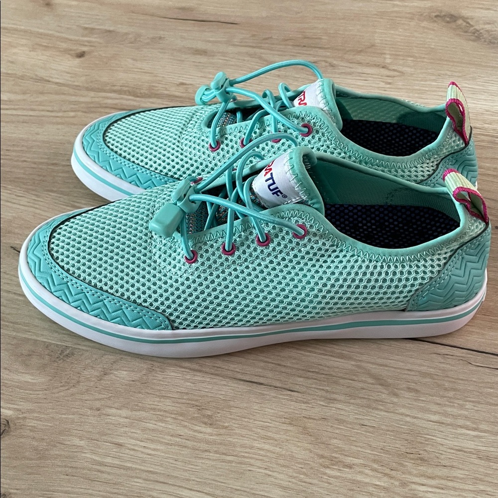 XTRATUF Women Size 7 Aqua Water Shoes Teal Quick Dry Slip On Beach - Picture 5 of 9